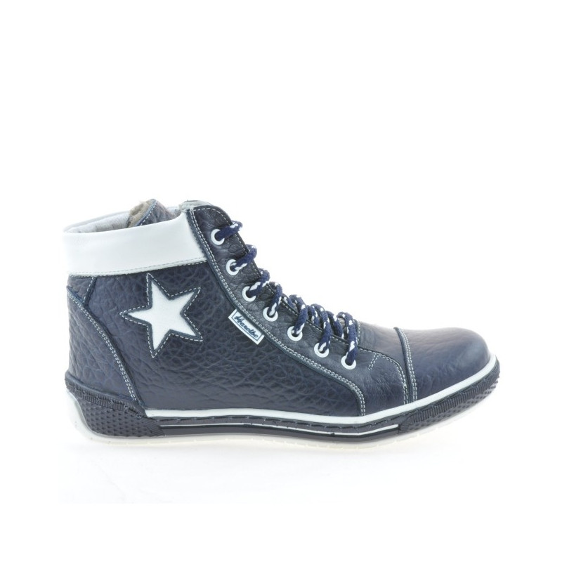 Damskie botki 3274 indigo+białe