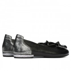 Damskie baleriny 6014 czarny kombinowany