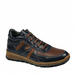 Buty męskie 4120 indigo+brązowy