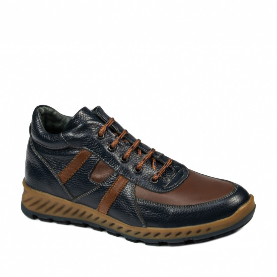Buty męskie 4120 indigo+brązowy