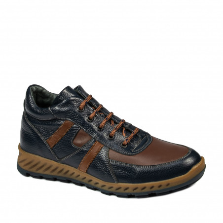 Buty męskie 4120 indigo+brązowy
