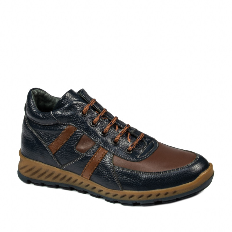 Buty męskie 4120 indigo+brązowy