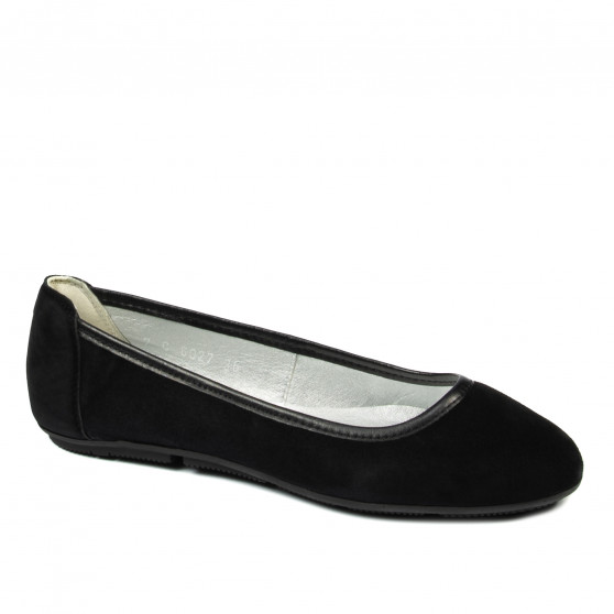Damskie baleriny 6027 czarny welur