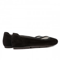 Damskie baleriny 6027 czarny welur