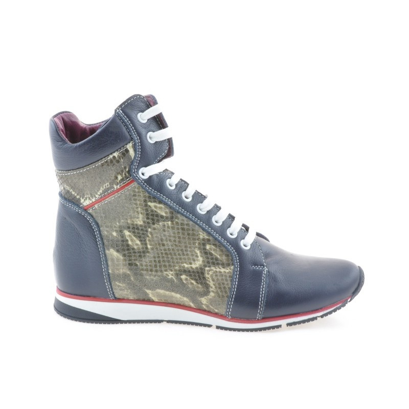 Damskie botki 3275 indigo kombinowane