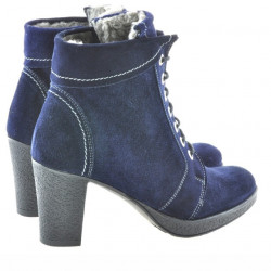 Damskie botki 3231 welur indygo