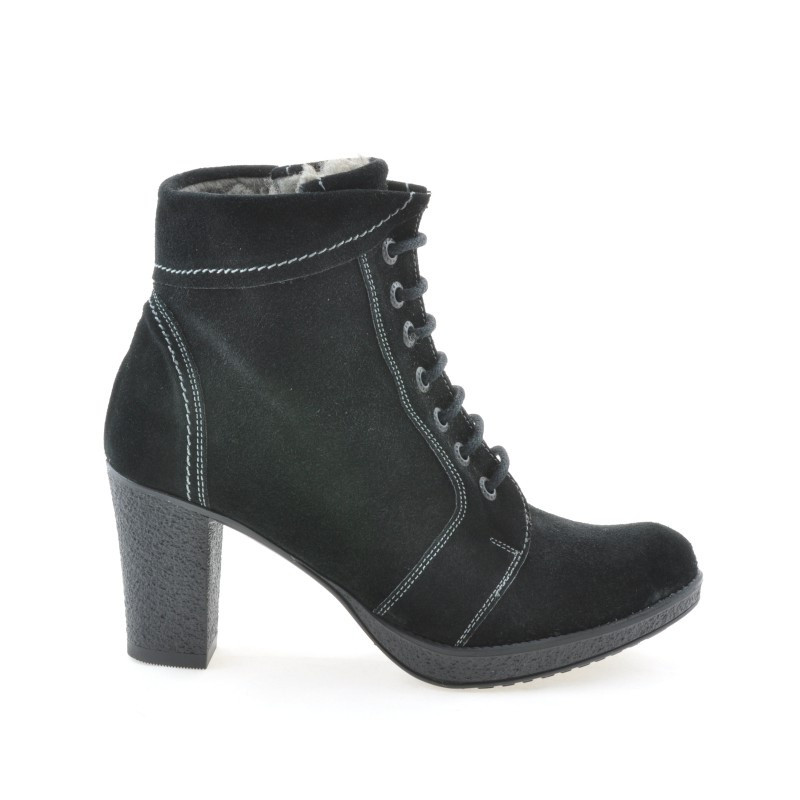 Damskie botki 3231 czarny welur