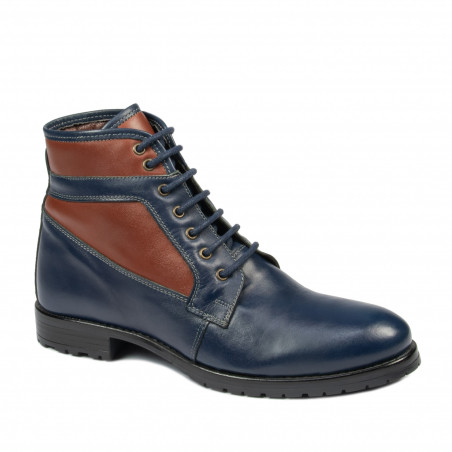 Męskie botki 4114 indigo kombinowane