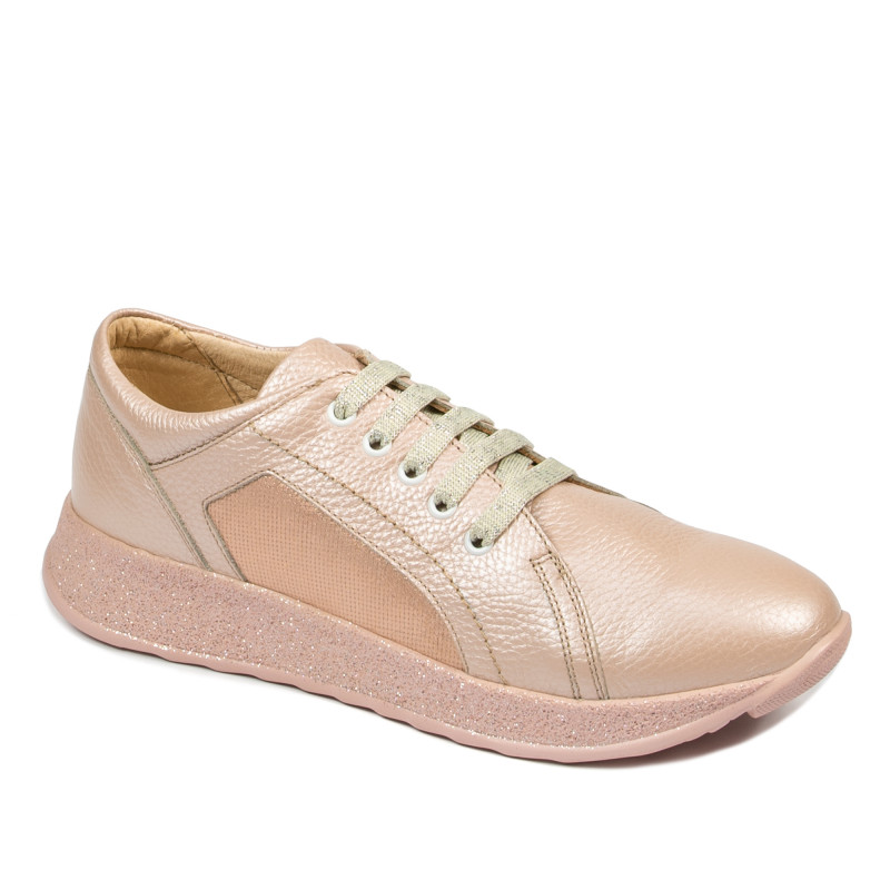 Damskie buty sportowe/casual 6010 perłowy puder kombinowany