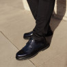 Eleganckie buty męskie 972 lakierowane indygo kombinowane lifestyle