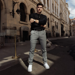 Pasek męski 76b czarny lifestyle