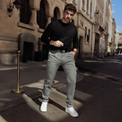 Pasek męski 76b czarny lifestyle