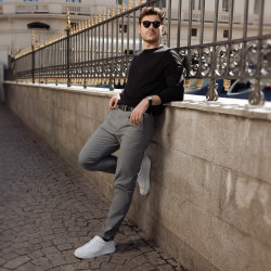 Pasek męski 76b czarny lifestyle