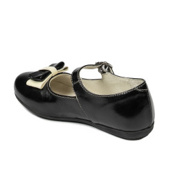 Buty dziecięce 51c lakierowane czarne+beżowe