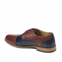 Eleganckie buty męskie 880 brązowe+indygo