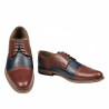 Eleganckie buty męskie 880 brązowe+indygo