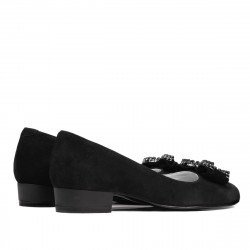 Eleganckie/casualowe buty damskie 1290 czarny zamsz