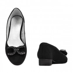 Eleganckie/casualowe buty damskie 1290 czarny zamsz