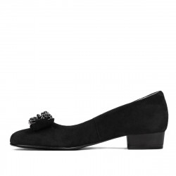 Eleganckie/casualowe buty damskie 1290 czarny zamsz