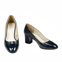 Eleganckie buty damskie 1268 lakier indygo