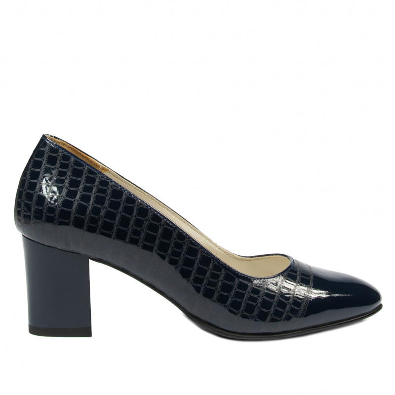 Eleganckie buty damskie 1268 lakier indygo