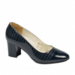 Eleganckie buty damskie 1268 lakier indygo