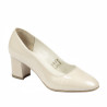 Eleganckie damskie buty 1268 lakierowana kość słoniowa