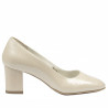 Eleganckie damskie buty 1268 lakierowana kość słoniowa