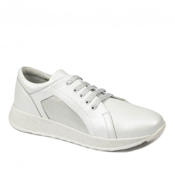 Buty sportowe/casual damskie 6010 biały perłowy kombinowany