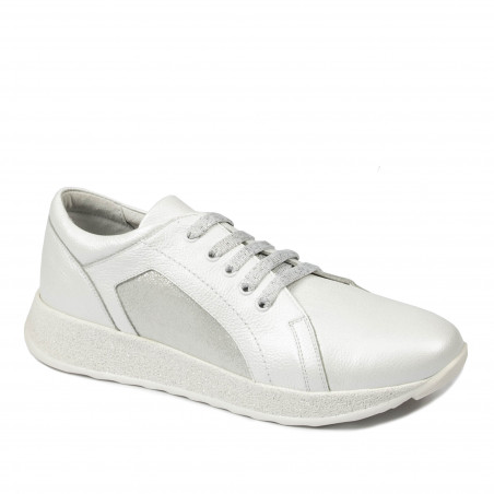 Buty sportowe/casual damskie 6010 biały perłowy kombinowany