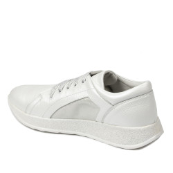 Buty sportowe/casual damskie 6010 biały perłowy kombinowany