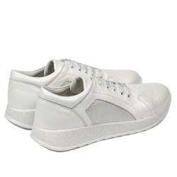 Buty sportowe/casual damskie 6010 biały perłowy kombinowany