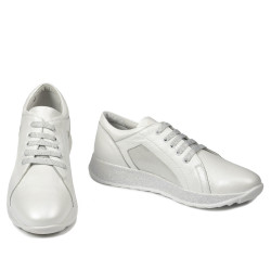 Buty sportowe/casual damskie 6010 biały perłowy kombinowany