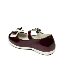 Buty dziecięce 51c lakier bordowy+biały