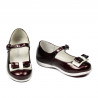 Buty dziecięce 51c lakier bordowy+biały