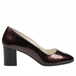Eleganckie buty damskie 1268 lakier bordo