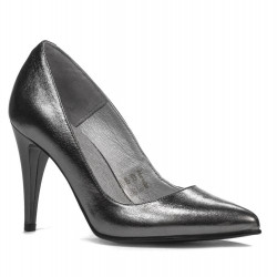 Eleganckie buty damskie 1246 srebrne perłowe