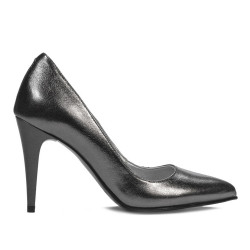 Eleganckie buty damskie 1246 srebrne perłowe
