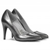 Eleganckie buty damskie 1246 srebrne perłowe