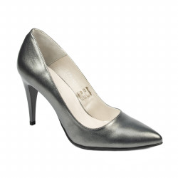 Eleganckie buty damskie 1246 szary metaliczny