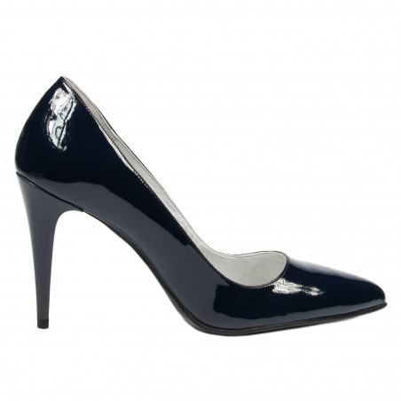 Eleganckie buty damskie 1246 lakierowane indygo