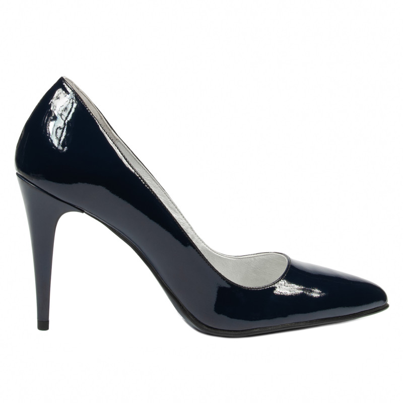 Eleganckie buty damskie 1246 lakierowane indygo