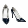 Eleganckie buty damskie 1246 lakierowane indygo