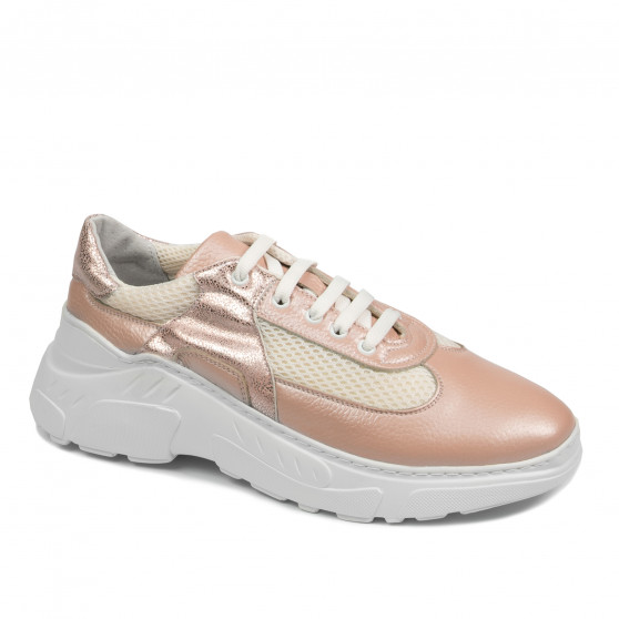 Damskie buty sportowe 6015 pudrowe perłowe kombinowane
