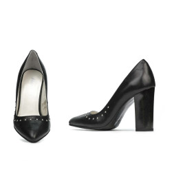 Damskie eleganckie buty 1275 czarny satynowy