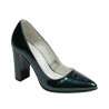 Eleganckie buty damskie 1261 lakierowane zielone perłowe
