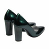 Eleganckie buty damskie 1261 lakierowane zielone perłowe