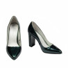Eleganckie buty damskie 1261 lakierowane zielone perłowe