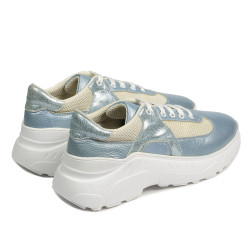 Damskie buty sportowe 6015 perłowo-niebieskie kombinowane