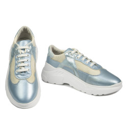Damskie buty sportowe 6015 perłowo-niebieskie kombinowane